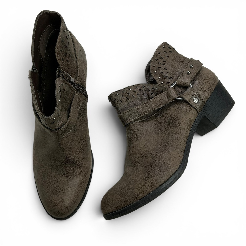 Jamie Brown Jamie Ankle Boots Women 7.5 Studded Harness Laser Cut Booties